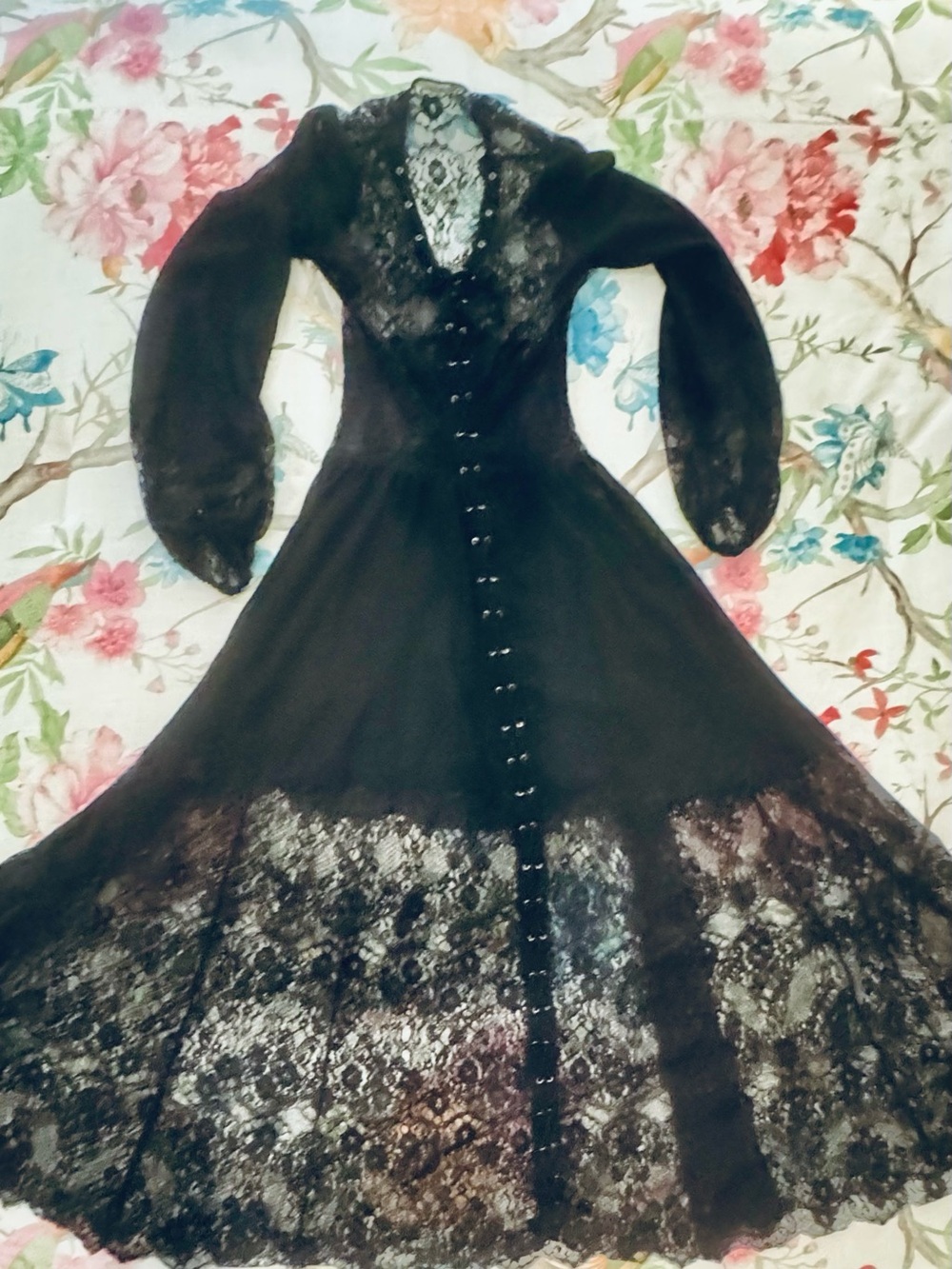 VINTAGE Arden B Black Lace Maxi Dress